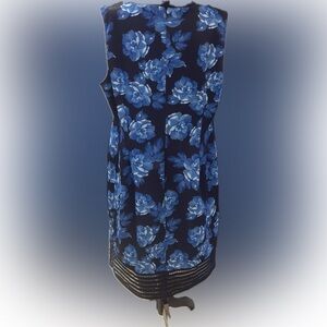Carmen Marc Valvo Blue Floral Dress
